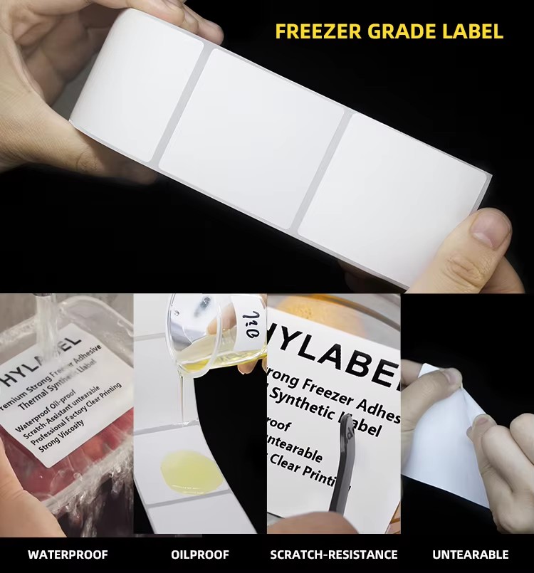 Direct Thermal Synthetic Label Freezer Grade Food Label Roll
