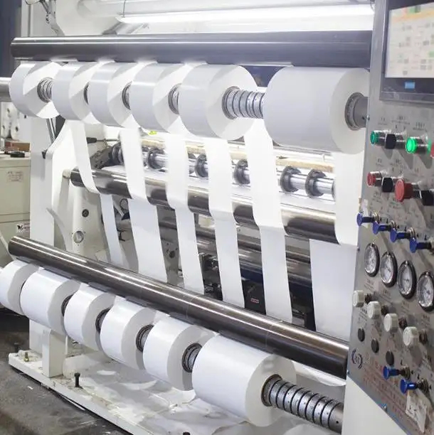 Clear BOPP Label jumbo roll raw materials 2000 meter Clear PP 50um self adhesive film 