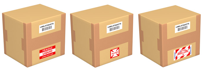 Waterproof Warning Courier Carton Box Pre Printing Self Adhesive Paper Sticker Fragile Labels
