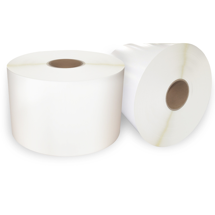 PP PE PET PVC Factory wholesales self adhesive top coated thermal label stock sticker raw material jumbo roll