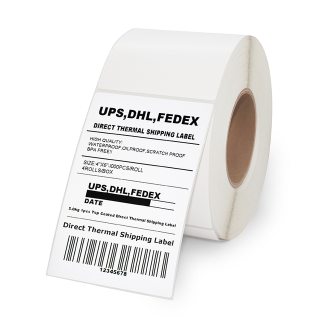Thermal shipping label 4x6 inch direct thermal label barcode sticker 