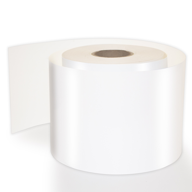white synthetic PP,PE,BOPP self adhesive direct thermal shipping logistics jumbo label roll