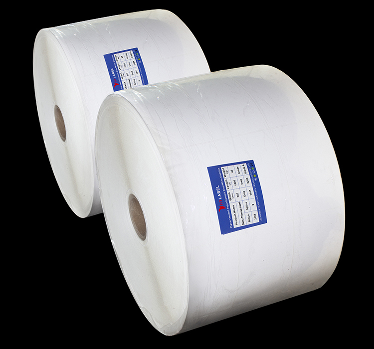 Factory Supply PP PE PET PVC BOPP Vinyl Matt Silver Transparent Self Adhesive Transfer Thermal Label Paper Jumbo Roll