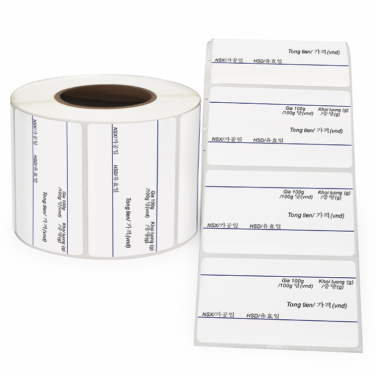 Etiquettes 40mm×20mm Transfer Printing Barcode Label Sticker Weighing Scale Label Roll