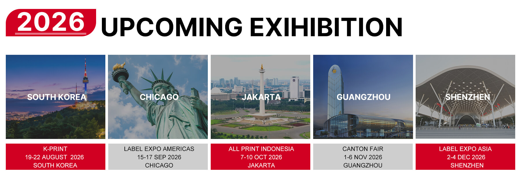 upcoming exihibition