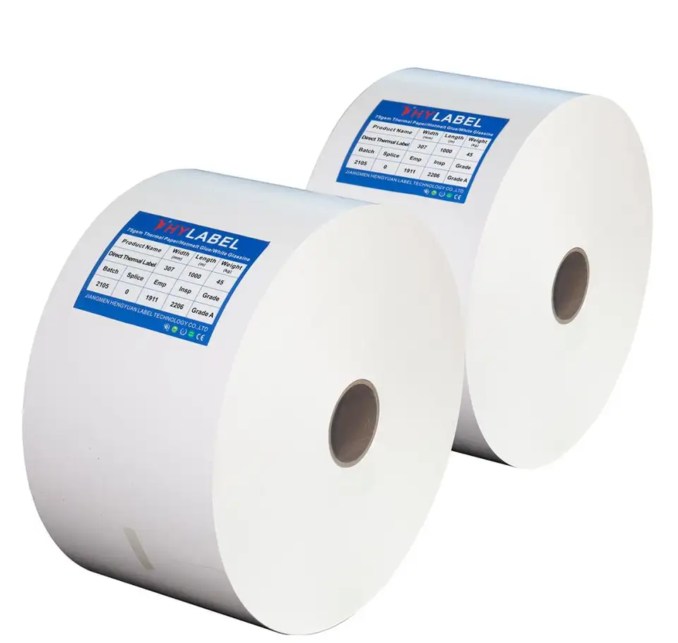 Professional Manufacturer 80gsm Semi Glossy Self-Adhesive Coated Paper Label Roll Label Sticker Raw Material Jumbo Rolls