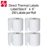 Direct Thermal Label Barcode Label 4" x 6" Self Adhesive Thermal Shipping Labels