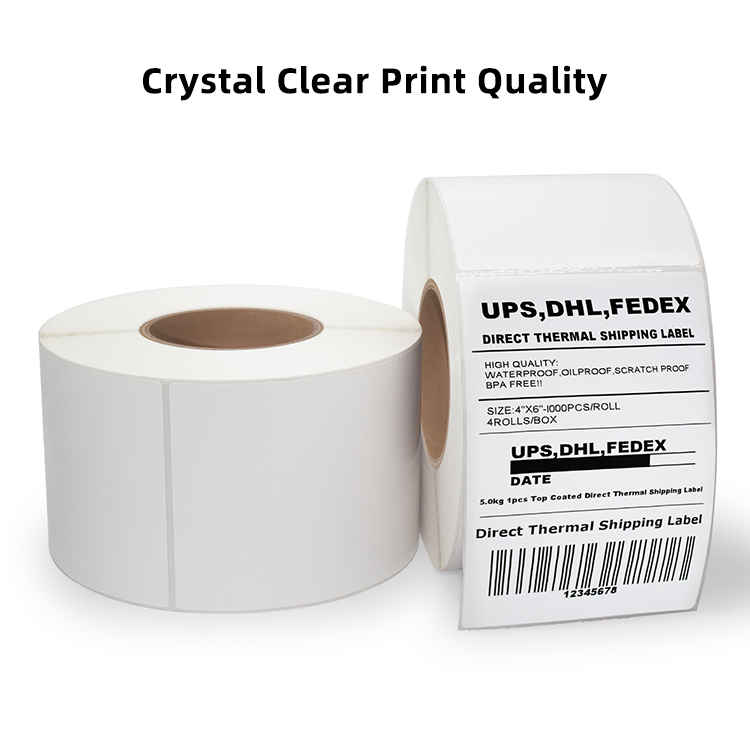 Water proof, oil proof and scratch proof 4''X 6'' Logistics packaging label adhesive sticker 4X6 thermal shipping label