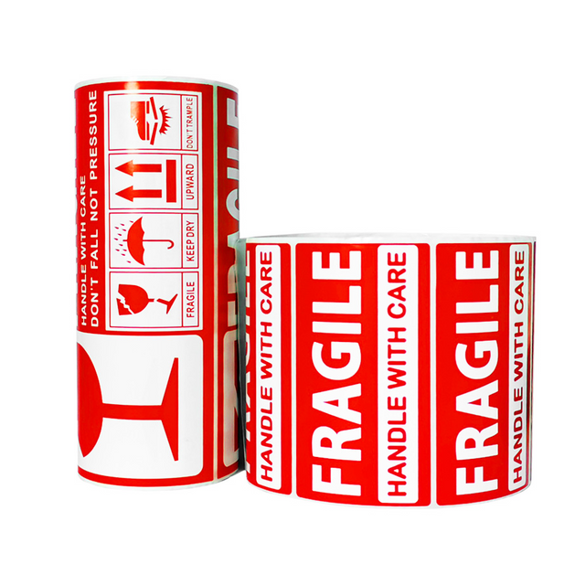 Fragile Stickers Handle with Care Warning Packing/Shipping Labels Permanent Adhesive