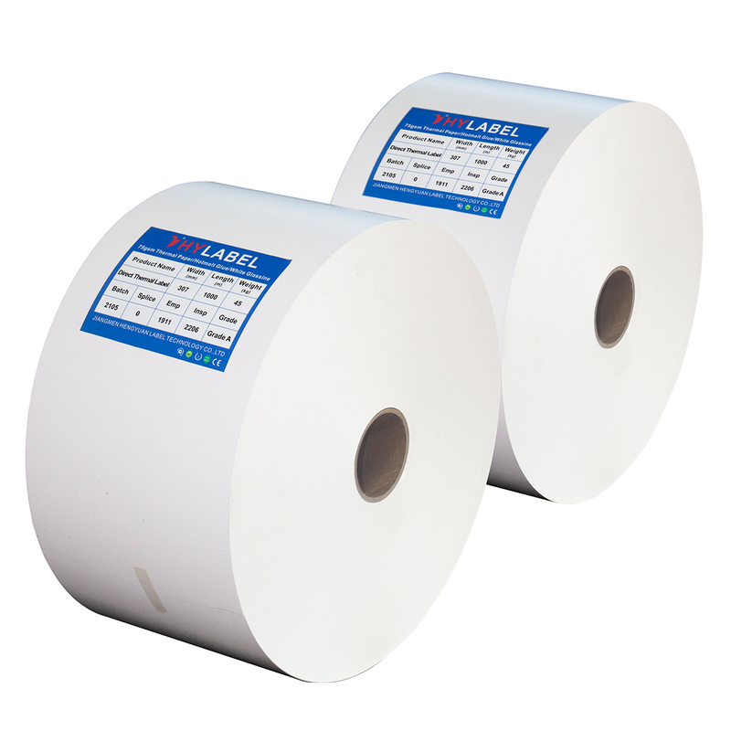Top Coated Custom Size Self Adhesive Sticker Paper Semi Glossy Label Direct Thermal Label Jumbo Roll