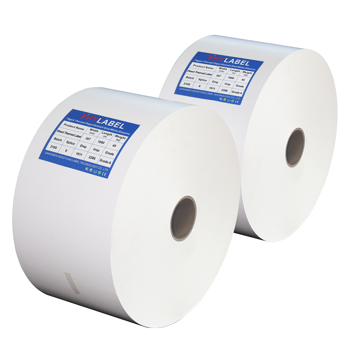 White 80gsm Coated Art Paper Hot Melt Adhesive Thermal Transfer Self Adhesive Paper Label Jumbo Sticker Roll