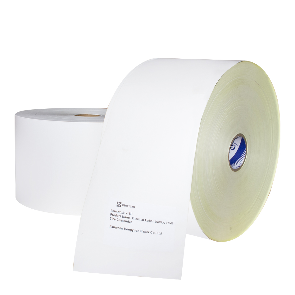 Top Coated Custom Size for flexo printing machine Blank Self Adhesive Paper Direct Thermal Sticker White Label Jumbo Rolls