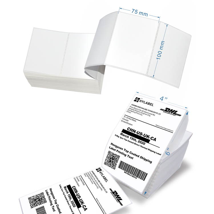 4" x 6" Fanfold Direct Thermal Address & Shipping Labels UPS, USPS, FedEx,DHL Compatible for Zebra, Eltron, Neatoscan,Rollo