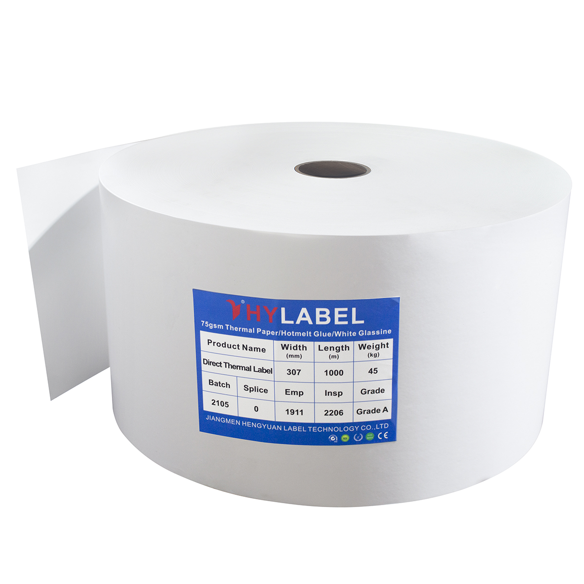 White 80gsm Coated Art Paper Hot Melt Adhesive Thermal Transfer Self Adhesive Paper Label Jumbo Sticker Roll