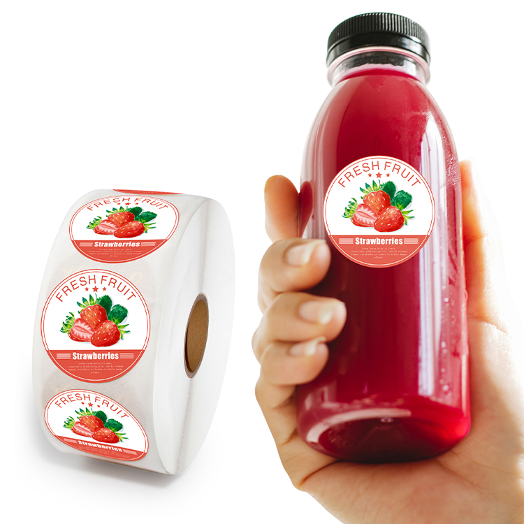 Custom Waterproof Food & Bottle Labels Jumbo Roll Material PP Stickers with Logo Printing 
