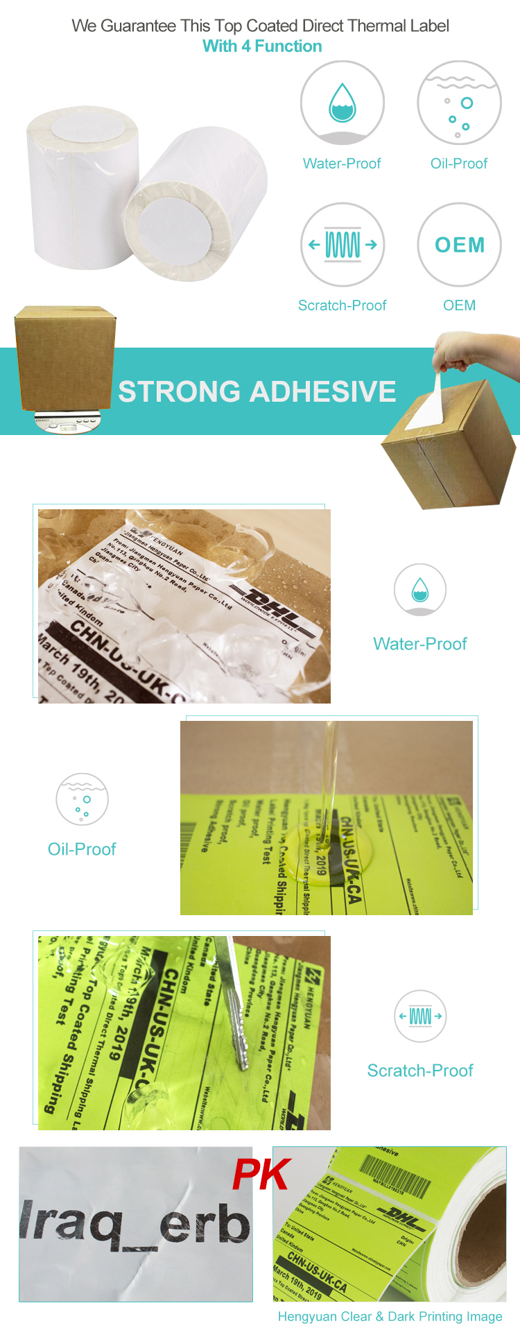 Direct Thermal Shipping Labels Rolls Sticker