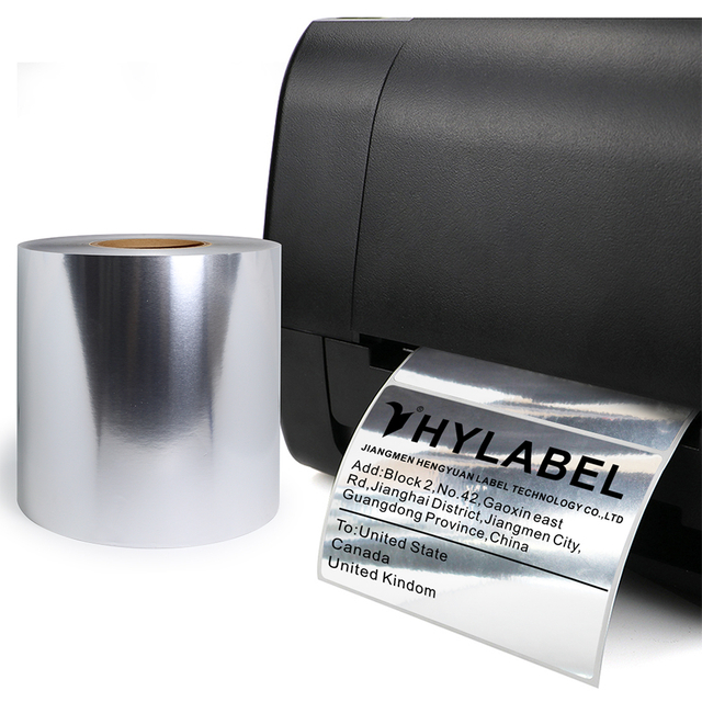 Bright Sliver PP label metallized film jumbo label roll sticker label stock material